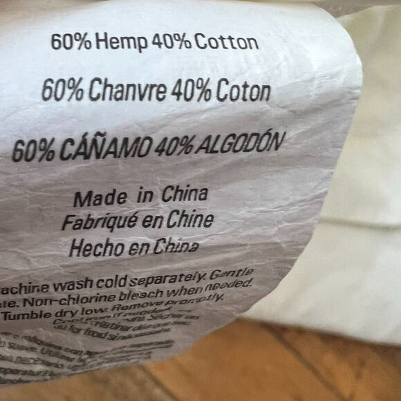 Nestwell Shower Curtain 97 x 67.5" Hemp Cotton Blend Cream Solid - Picture 9 of 9